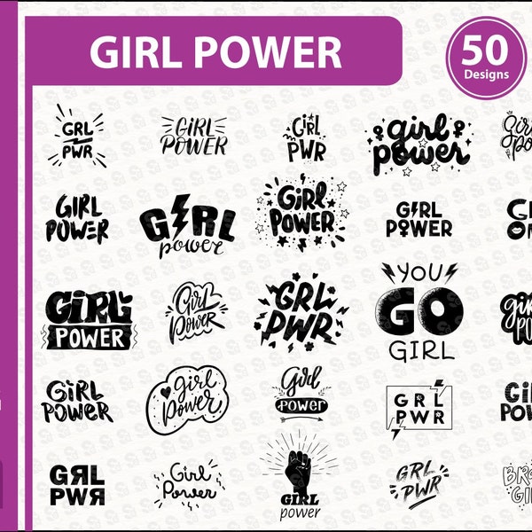 Girl Power SVG Bundle, Sublimation, Cricut, Silhouette, Printable
