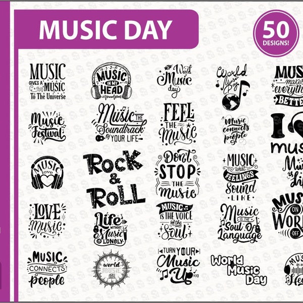 Music SVG Bundle, Sublimation, Cricut, Silhouette, Printable