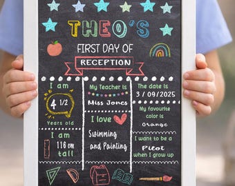 First Day of School Gift | Personalised Reusable Board Sign | Starting School Present | Nursery Reception