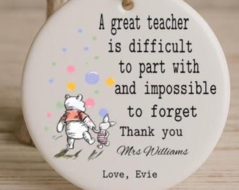 Thank You Teacher Ornament Gift Custom Personalised End Of Term Present From Student Name Leaving School TA Great Teacher Keepsake Memory