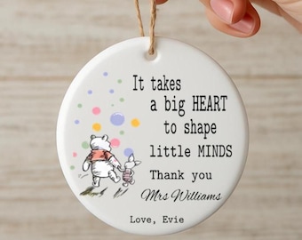 Personalised Teacher Ornament It Takes A Big Heart To Shape Little Minds Gift Custom Thank You End Of Term Present From Student Name