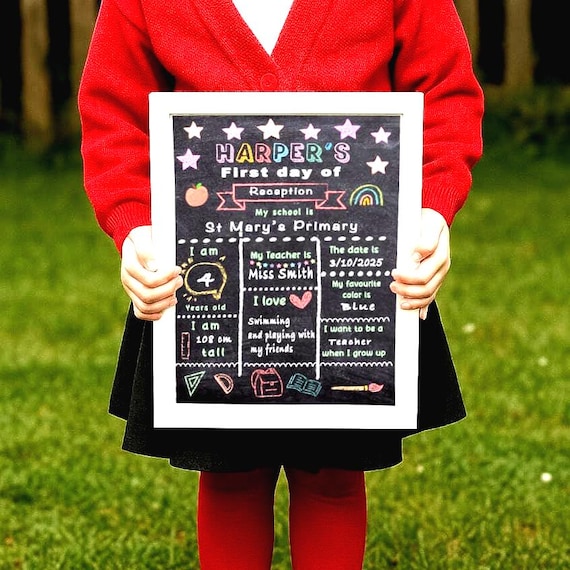 Back To School Photo Prop For Kids Custom School Sign With Child’s Name Memory Reusable First Day School Board For Children Milestones