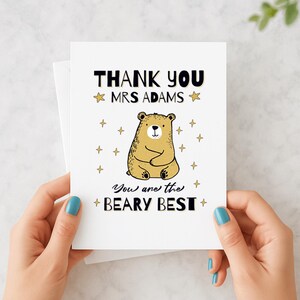 Cartão de agradecimento para professor, presente fofo de fim de ano letivo, presente personalizado de agradecimento para assistente de ensino, pré-escola, berçário, assistente de ensino, presente personalizado