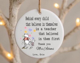 Personalised Teacher Ornament Gift Custom Thank You End Of Term Present From Student Name Teaching Assistant Leaving School TA Appreciation
