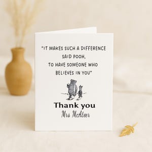 Carte de remerciement personnalisée pour professeur, cadeau d'adieu pour un souvenir d'adieu, nom personnalisé, collègue, ami, cadeau d'adieu, croyez en vous