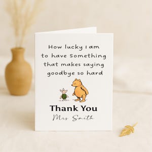 Cartão de agradecimento personalizado para professor, presente de despedida, lembrança de despedida, nome personalizado, cartão de presente de despedida de colega de professor, amigo, aluno