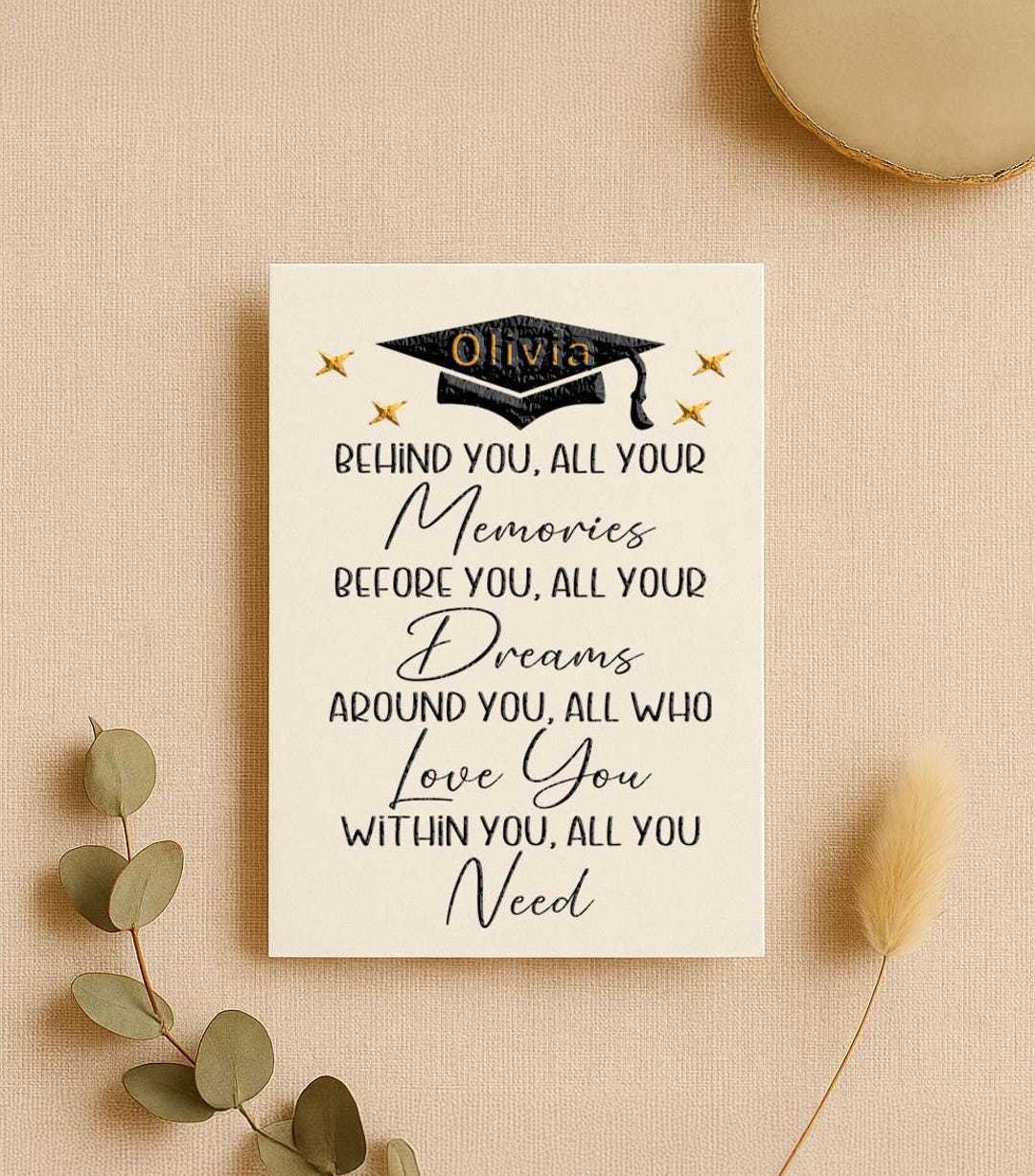 Personalised Graduation Card With Poem and Name Sentimental Graduate ...