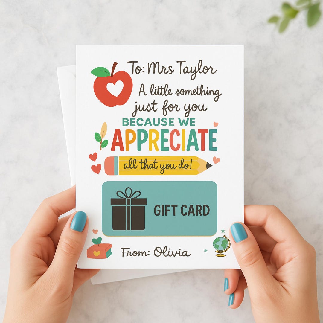 End of Year Teacher Gift Card Holder Cute Gift End of School Year ...