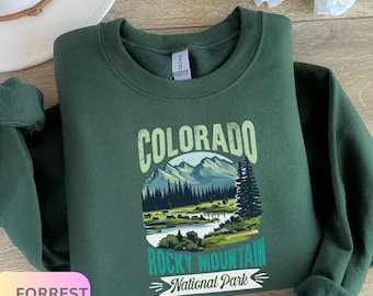 Colorado Rocky Mountains Sweatshirt: Retro Hiking Crewneck