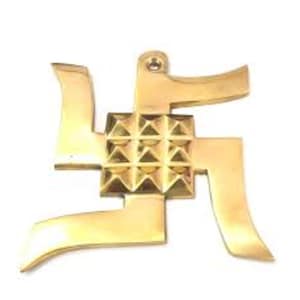 Brass Swastik Pyramid Yantra – Vastu Symbol for Protection, Positivity & Energy Healing