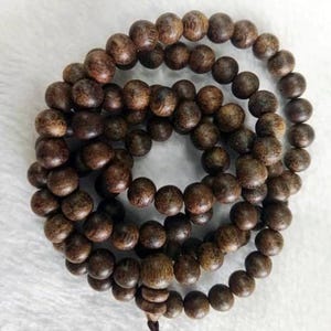 100 % Original Indian Agarwood Oud Mala Aloeswood  Kynam Kyra Jinkō Eaglewood Aquilaria Cham Heong Bracelet Beads Mala Tibetan