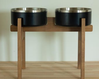 Raised Dog Bowl Stand, Beech Wood (Fits Yeti Boomer 4 & 8 Cups), Handmade Dog Feeding Stand