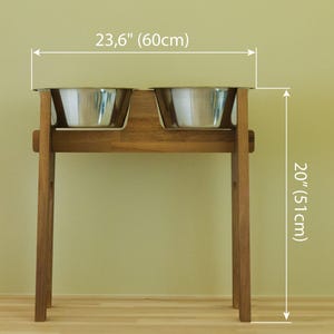 HappyBowl Bowls 4L 1.2 GAL | Handmade Solid Beech Wood Elevated Dog Feeder for GIANT Dogs | Natural Wood Finish Customizable