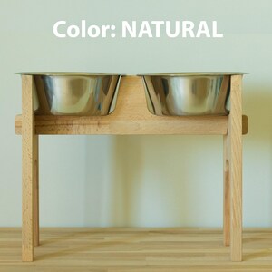 HappyBowl Handmade Beech Wooden Elevated Dog Bowl Stand for Large Dogs with 2 Stainless Steel Bowls in Set Hohen Hundenapfständer aus Holz image 10