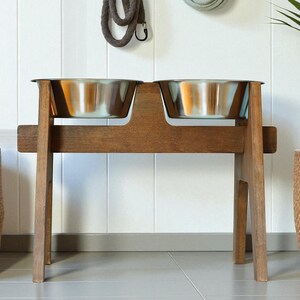 Beech Wooden Elevated Dog Bowl Stand for Large Dogs with 2 Stainless Steel Bowls, Hundenapfständer für große Hunde image 18