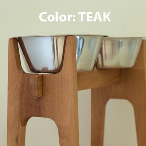 HappyBowl Beech Wooden Elevated Dog Bowl Stand for Large Dogs with 2 Stainless Steel Bowls in a Set. Hundenapfständer für große Hunde image 14