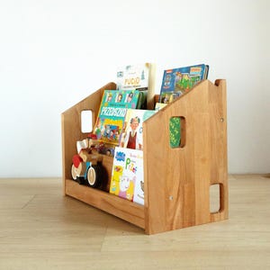 Bibliothèque Montessori minimaliste pour enfants – Favorise l'indépendance et la lecture organisée. Meubles Montessori, bibliothèque en bois pour tout-petits,