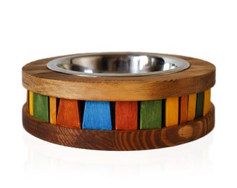 HappyBowl Unique Handmade Wood Stand for Small Pets' Bowls - Limited Edition!