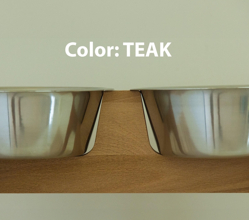 HappyBowl Handmade Beech Wooden Elevated Dog Bowl Stand for Large Dogs with 2 Stainless Steel Bowls in Set Hohen Hundenapfständer aus Holz image 8