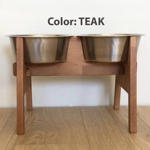 HappyBowl Beech Wooden Elevated Dog Bowl Stand for Large Dogs with 2 Stainless Steel Bowls in a Set. Hundenapfständer für große Hunde image 12
