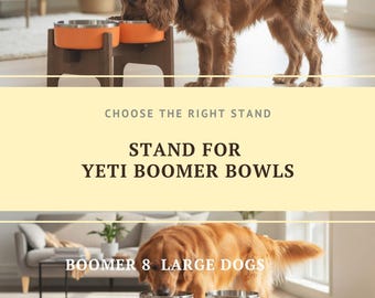 Yeti Boomer 4 & 8 Dog Bowl Stand - Handmade Beech Wood Raised Dog Feeder, Custom Height, Bowls Not Included