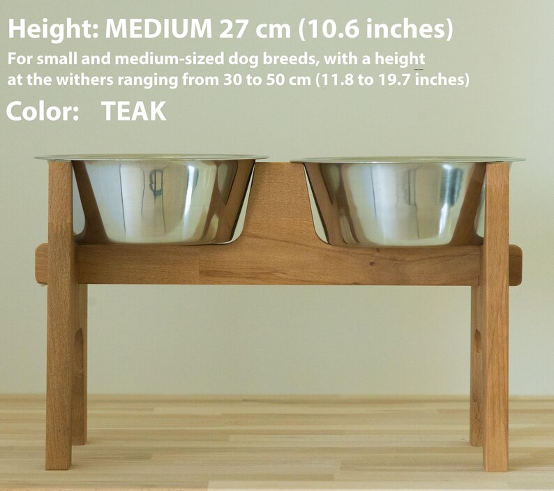 Customizable dog bowl stand, elevated pet feeder, beech wood large dog feeding station. Handmade wooden pet bowl holder with rustic design. Elevated dog food stand, personalized and unique pet dining stand. raised dog bowls