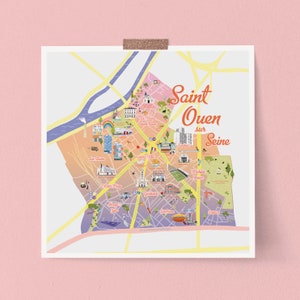 Carte illustrée de Saint Ouen