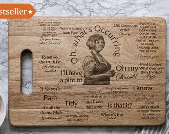Gavin & Stacey Engraved Cutting Board – British TV Show Fan Gift – Welsh Kitchen Decor