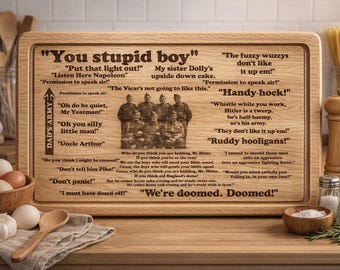 Dad's Army Engraved Wooden Board | British Comedy Quotes Plaque