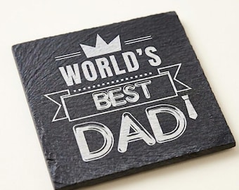 Lasergegraveerde leisteen onderzetter, vaderdagcadeau, mangrotdecor