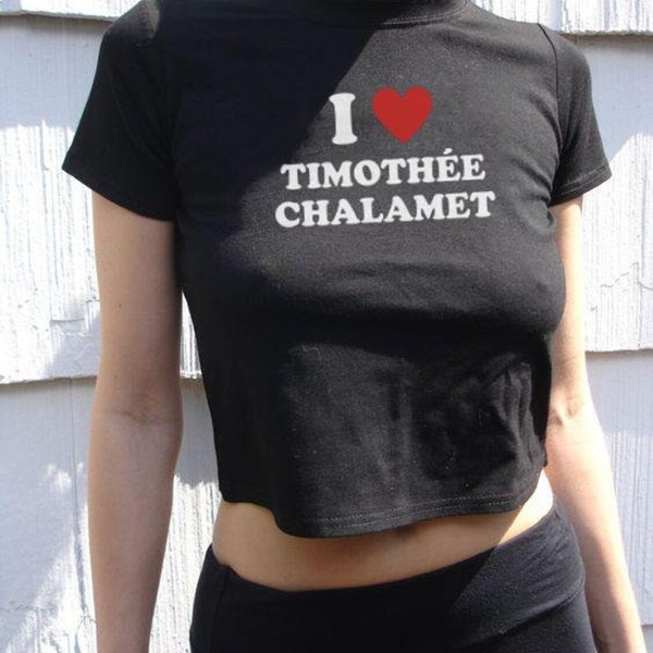 I Heart Timothée Chalamet Baby Tee | Timothée Chalamet | 2000s T-Shirt | I heart | I love | 90s Aesthetic | Y2K Babydoll shirt