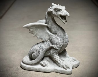 Concrete massive dragon statue Standing dragon figurine Outdoor or indoor garden sculpture