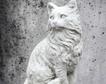 Sitting cat garden statue Concrete cat memorial figure Outdoor or indoor pet sculpture