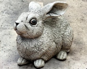 Sitting rabbit figure Standing bunny statue Concrete wild animal sculpture