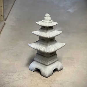 Three pieces lantern statue Concrete pagoda figure Garden backyard or patio sculpture