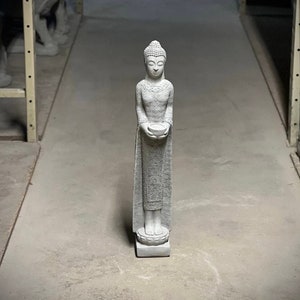 Massive standing Buddha statue Asian Buddha figurine Concrete Zen lady sculpture Outdoor garden decoration
