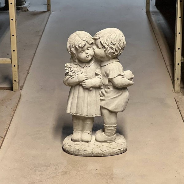 Boy and Girl Kissing Garden Statue Etsy