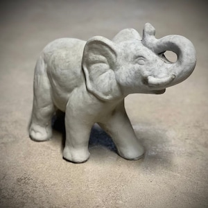 Standing elephant statue Happy elephant figure Outdoor garden backyard or patio sculpture
