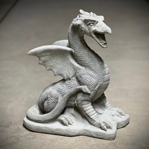 Concrete massive dragon statue Standing dragon figurine Outdoor or indoor garden sculpture
