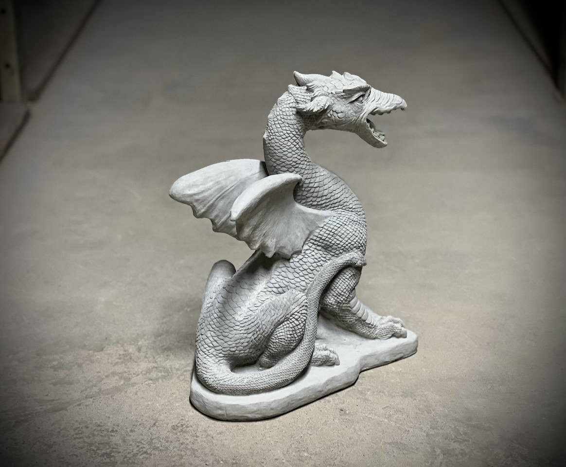 Concrete Massive Dragon Statue Standing Dragon Figurine - Etsy