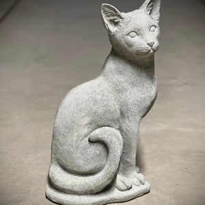 Sitting cat statue Concrete realistic cat figurine Outdoor cat memorial Garden or backyard decoration zdjęcie 8