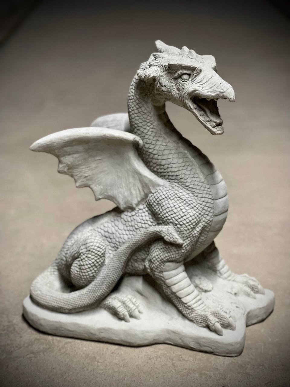 Concrete Massive Dragon Statue Standing Dragon Figurine - Etsy