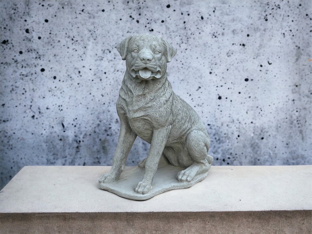Vintage Rottweiler Sitting Rottweiler Dog Statue Massive Rottweiler Figure Large ...