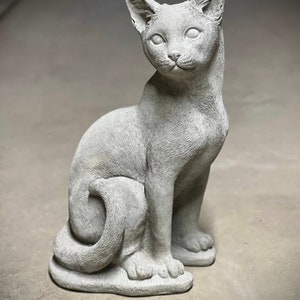 Sitting cat statue Concrete realistic cat figurine Outdoor cat memorial Garden or backyard decoration zdjęcie 4