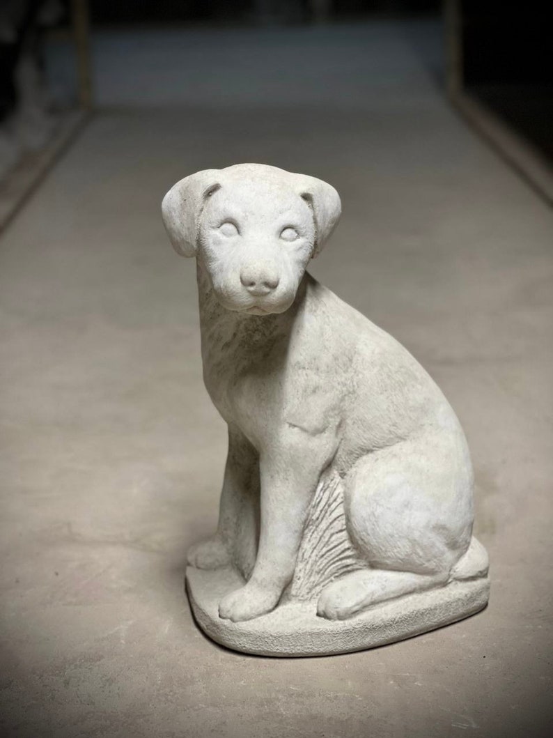 Realistic Labrador Dog Statue Concrete Sitting Labrador Puppy Etsy
