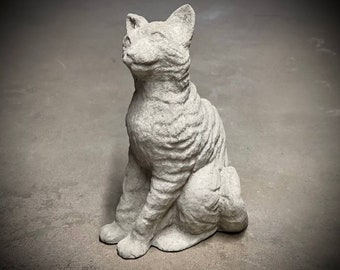 The bird watcher cat figurine Glazing kitten statue Handmade kitten sculpture