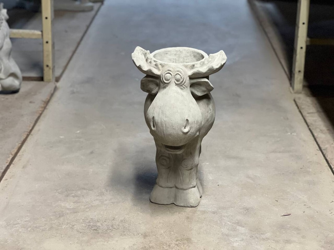 Massive Moose Statue Concrete Moose Flower Planter Figure Detailed ...