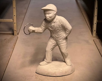 Large standing Jockey boy statue Detailed kid sculpture Garden Jockey boy figure