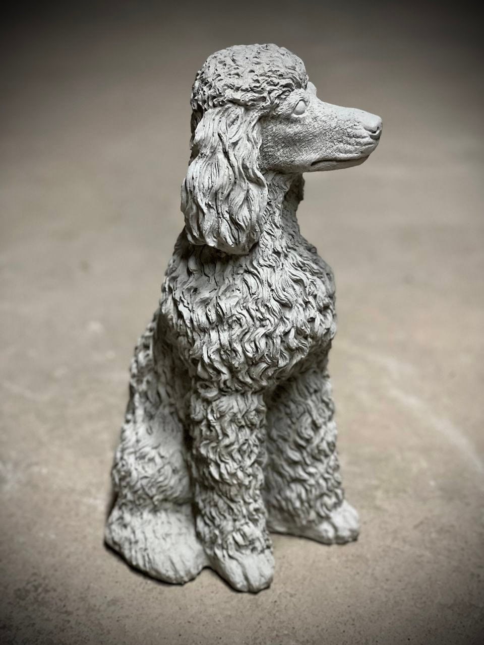 Realistic Poodle Dog Statue Concrete Detailed Poodle Dog Etsy