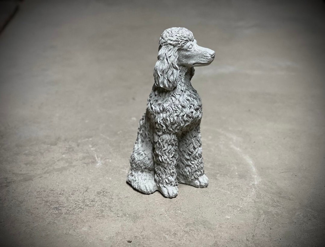 Realistic Poodle Dog Statue Concrete Detailed Poodle Dog Etsy